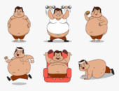 Fat Cartoon Character vectors, Icon and Wallpapers