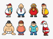 Fat Cartoon Character vectors, Icon and Wallpapers