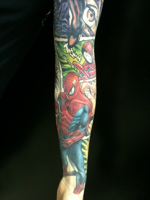Best Free Spiderman Tattoo designs and Ideas8-008 - Cartoon District