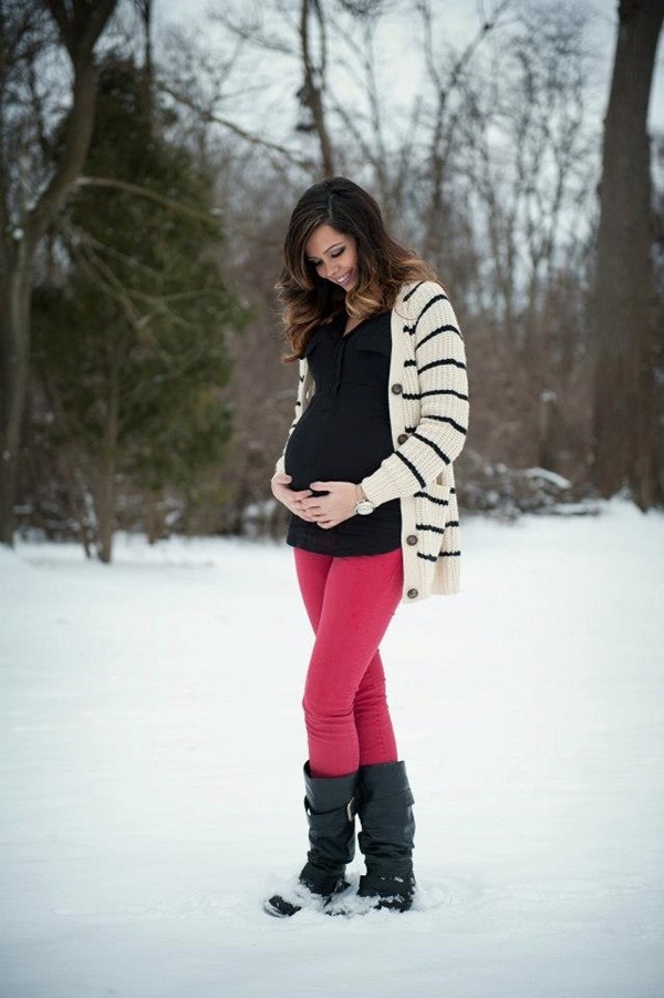Pregnant Fashion Winter Outfits7