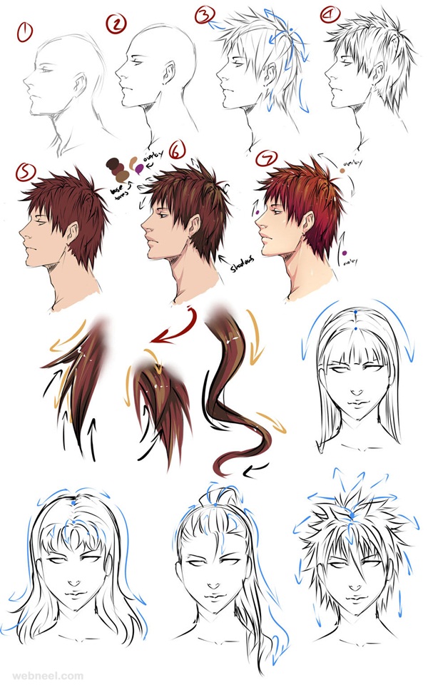 How to Draw Anime Characters Step by Step (30 Examples)