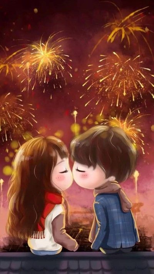 40 Cute Cartoon Couple Love Images HD