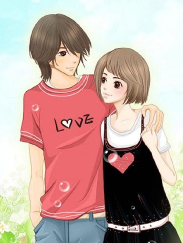 60 Cute Cartoon Couple Love Images HD