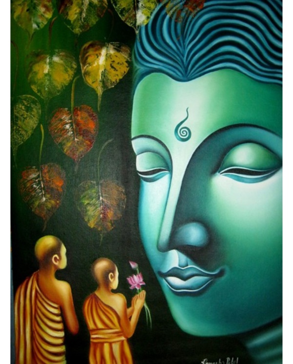 peaceful-gautam-buddha-painting-ideas