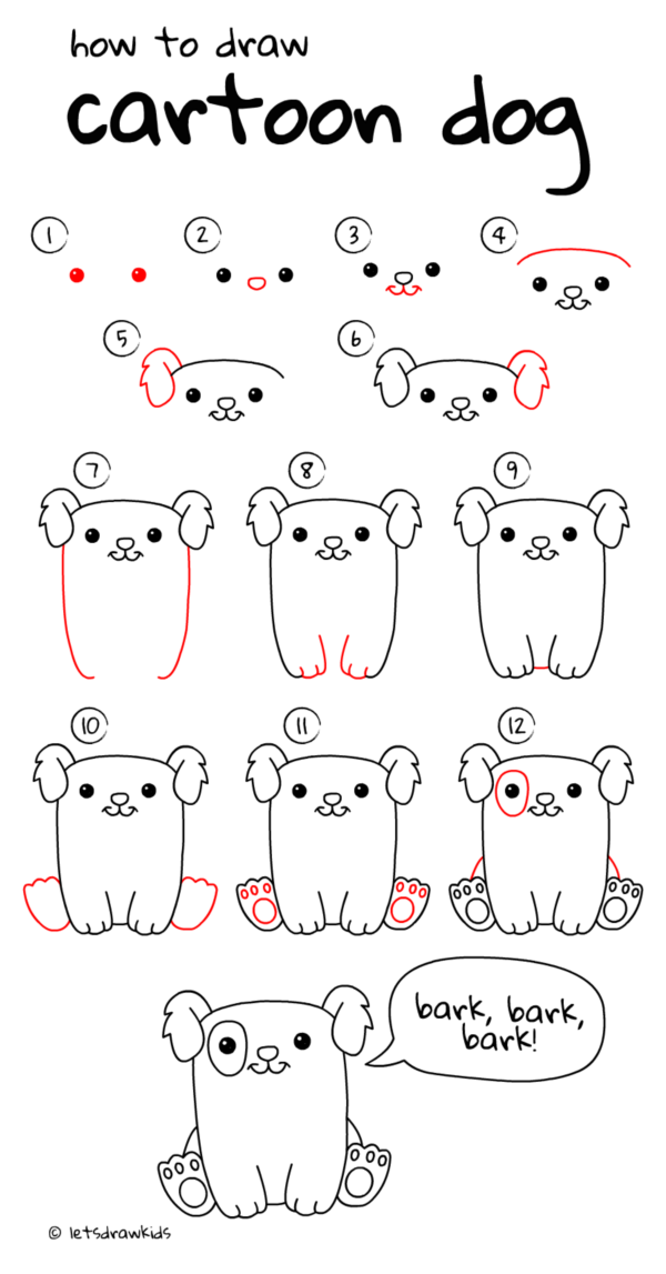 How to draw a Dog Step By Step Easily (35 Ideas)