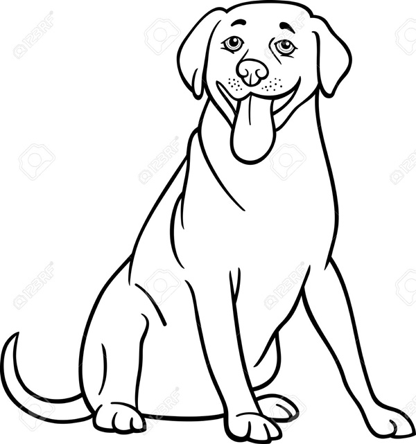 Cartoon Dog Sitting Down Drawings