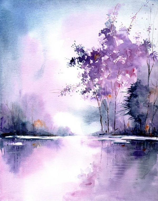 Easy Watercolor Painting Ideas on Canvas