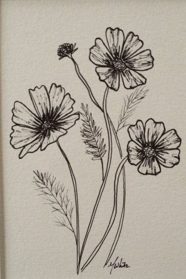 flower drawing for beginners