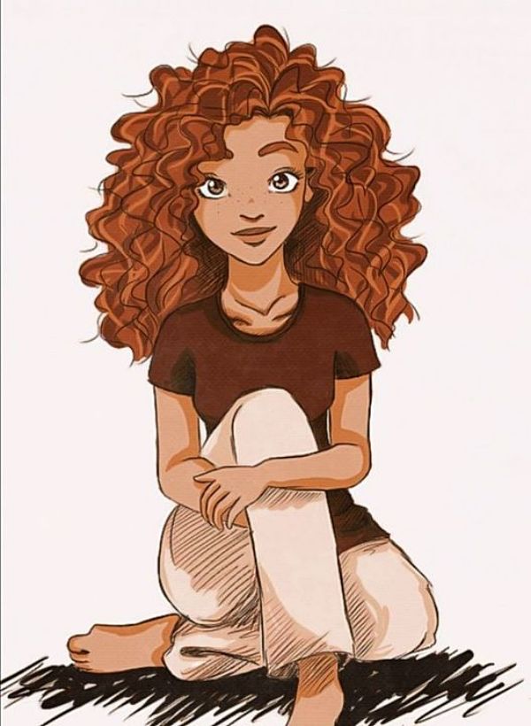 Curly Haired Girl Artwork