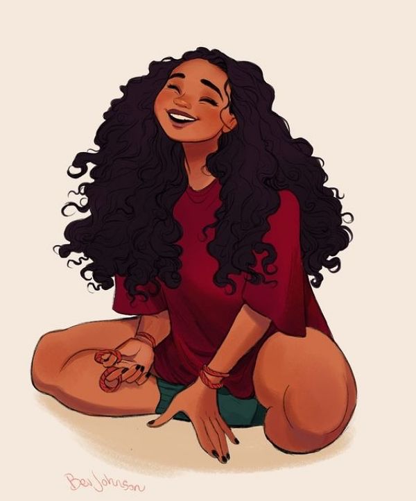 Female cartoon characters with curly hair