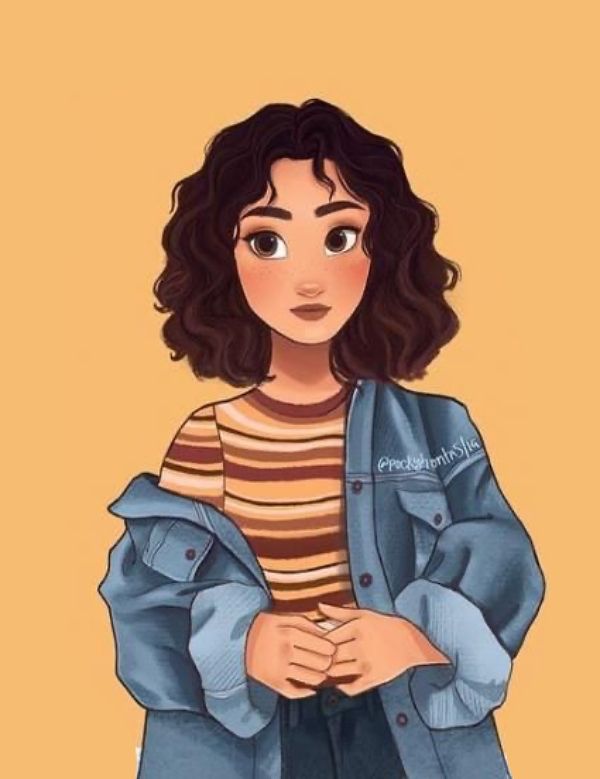 Female cartoon characters with curly hair