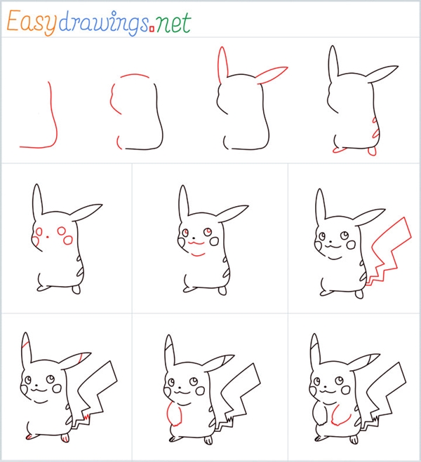 How to Draw Pokemon Pikachu Easy