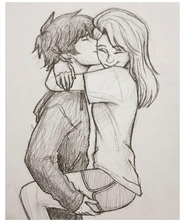 40 Easy And Romantic Couple Drawings And Sketches - Cartoon District
