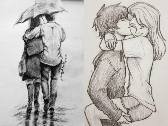 40 Easy And Romantic Couple Drawings And Sketches