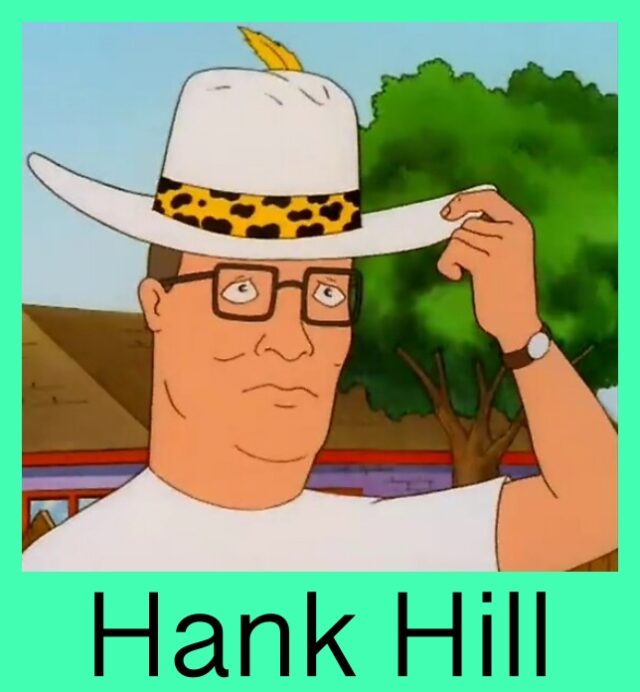 Male Cartoon Characters with curly hair | Hank Hill