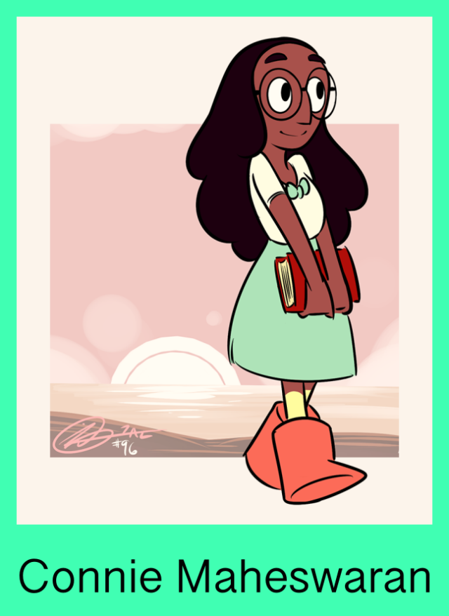 Cartoon characters with curly hair and glasses | Connie Maheswaran