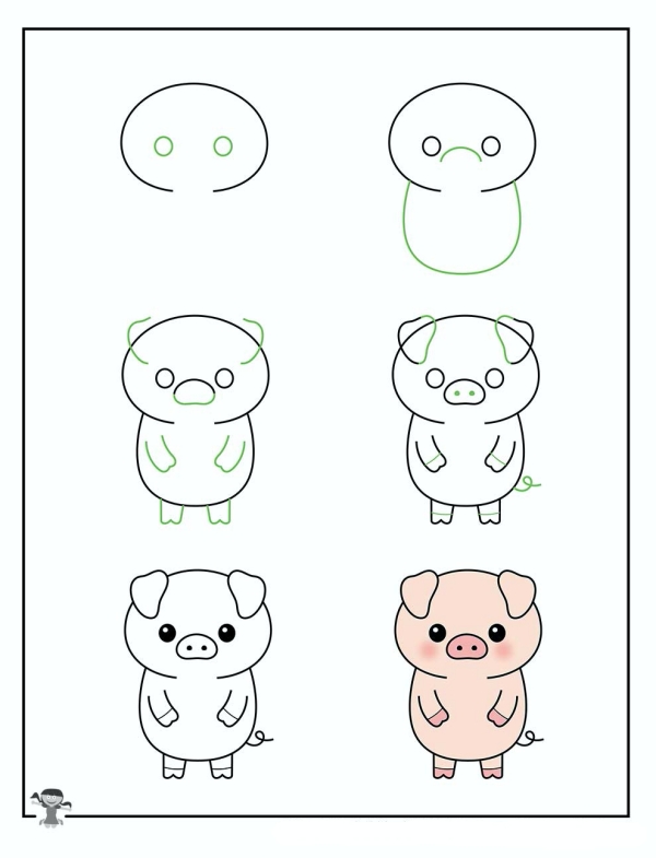 cool-and-easy-things-to-draw-when-bored/How to draw Piggy | Cool and Easy Things to Draw When Bored