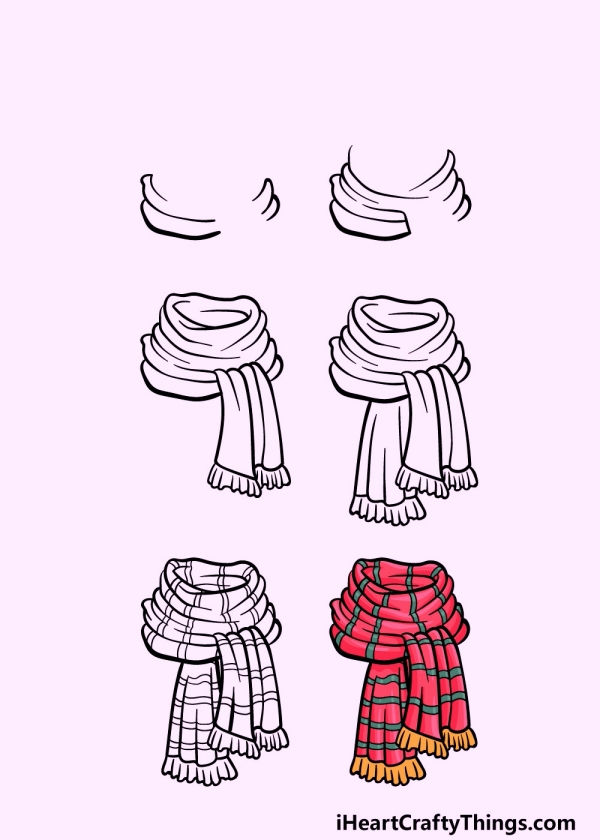 Cool and Simple Drawings Ideas To Kill Time/How to Draw a Scarf