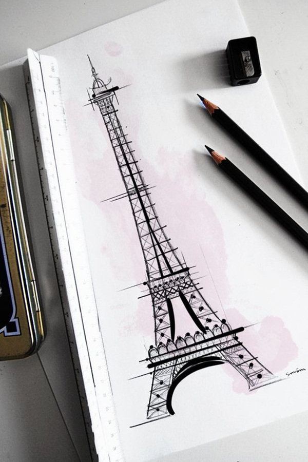 42 So Beautiful Eiffel Tower Drawing and Sketches to Try