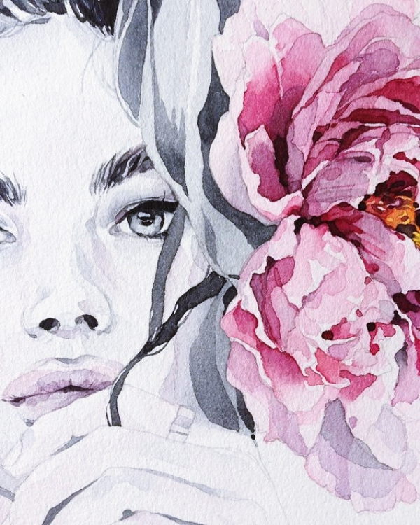 40 Realistic Watercolor Portrait Illustrations and Paintings (Tutorial ...