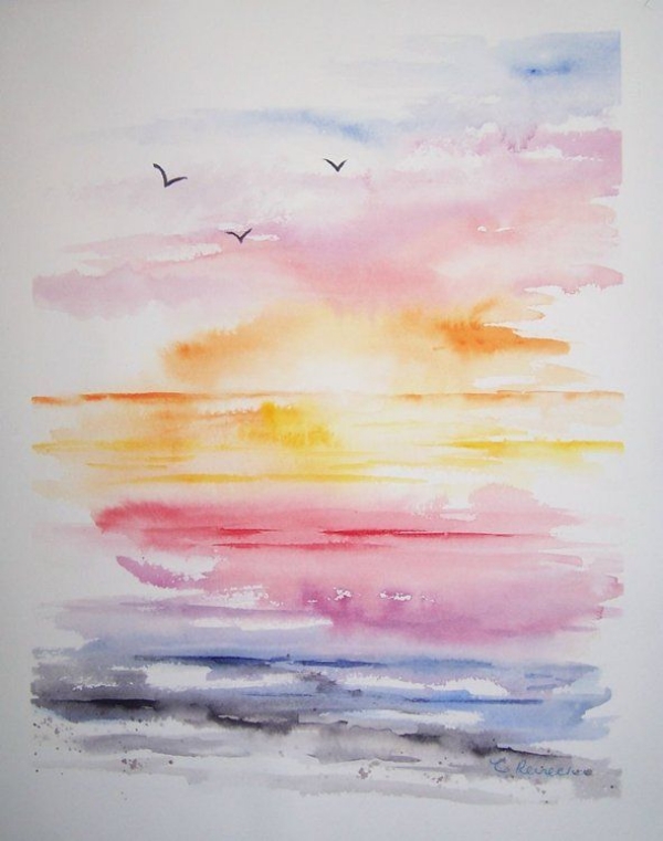 Easy Watercolor Painting Ideas on Canvas