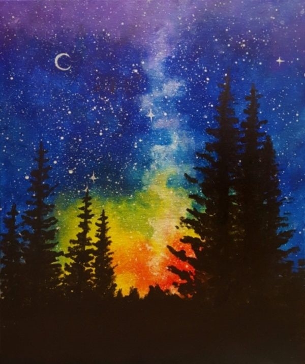Easy Watercolor Painting Ideas on Canvas